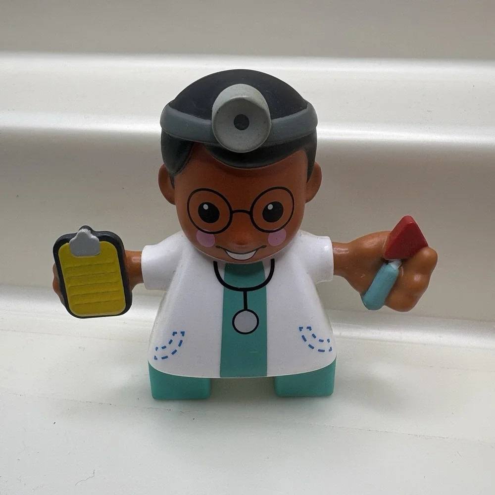 Little‎ Tikes Waffle Block People Doctor Farmer Girl Sheep And Cow EUC